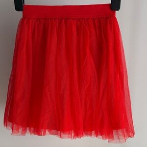Vibrant Red Tulle Skirt